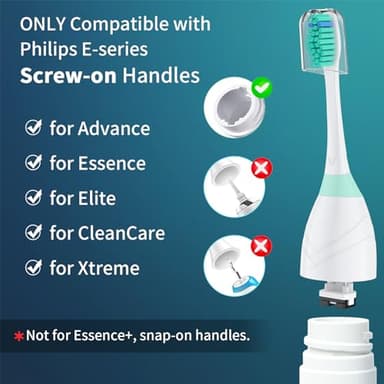 OLINS KAKO Replacement Heads for Philips Sonicare, Toothbrush Replacement Head Compatible with Phillips Sonicare E-Series Screw-on Handles for Essence, Advance, Elite, CleanCare, Extreme, 6 Pack - Image 2