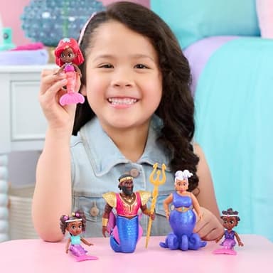 Just Play Disney Junior Ariel Royal Family 6-Piece Color-Change Mermaid Figure Set, Kids Toys for Ages 3 Up - Image 6