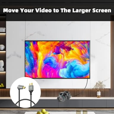 GELRHONR 8K Mini HDMI to HDMI Cable, 90 Degree Mini HDMI Male to HDMI Male 48Gbps High Speed Support 8K@60Hz Video4K@144Hz for Camera, Camcorder HDTV Laptop (UP Angle 1M) - Image 4