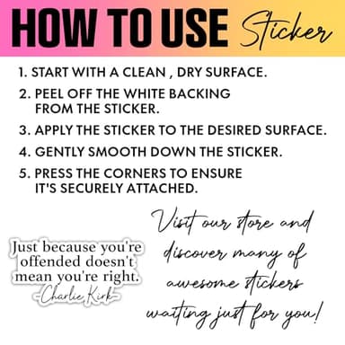 VOTANTA (3 Pcs, 3 inch) - Just Because You're Offended Doesn't Mean You're Right Sticker, Charlie Kirk Quote Stickers, Freedom Patriotic Republican Gifts Decoration for Laptops, Phones, Water Bottles - Image 7