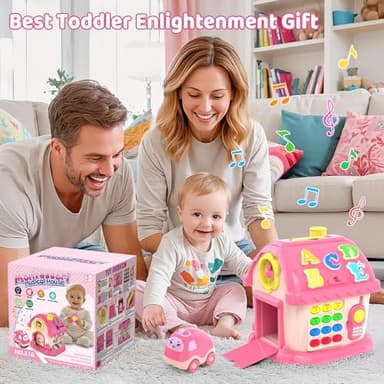 Fidecexv Montessori Toys for 1 Year Old Girl Gifts, 12-in-1 Musical House Toddler Learning Toys for 1-2, 1st First Birthday Gifts for Girls and Boys Baby 6-12 12-18 6-24 Months - Image 7