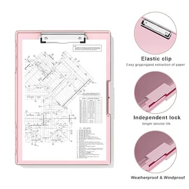Hongri Clipboard with Storage, Pink 8.5 x 11 Folder Nursing Side Opening, Heavy Duty with Dual Compartment, Smooth Writing for Teachers, Classroom, Size 13.3 x 9.4 x 1.5 in, Office & School Supplies - Image 3