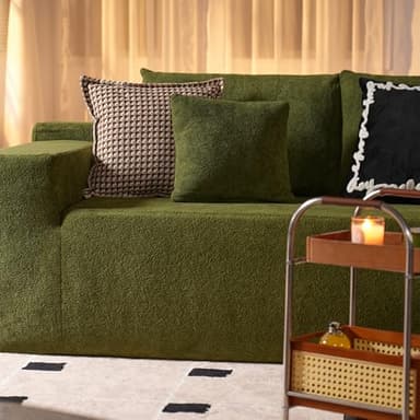 ovios 104" Cloud Sectional Couch with L-Shape Chaise,Modern Modular Sofa with Deep Seat, Upholstered Couches for Living Room Bedroom,No Assembly Required, Green (Cloud Velvet) - Image 9