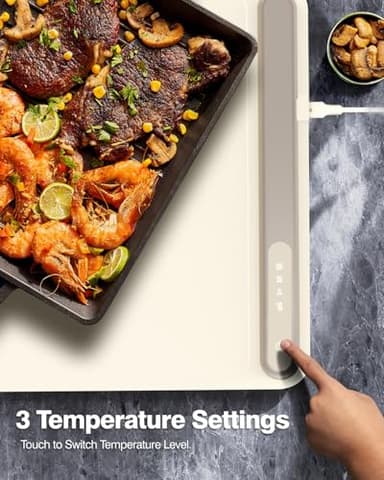 iTRUSOU Electric Warming Tray - Full Surface Heating,Rollable & Portable,Premium Silicone Nano-Material,3 Temperature Settings,Auto Shut-Off -Versatile Food Warmer for Gatherings,Parties,Everyday Use - Image 2