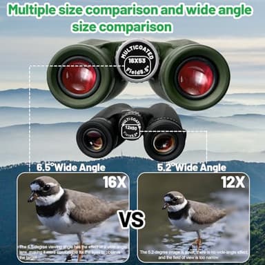 OPTIVORA 16x53 Binoculars for Adults High Powered with BAK4 Lens Can be Used as Binoculars for Bird Watching,Stargazing or Hunting.Package Also Includes Smartphone Adapter and Compass, etc - Image 4