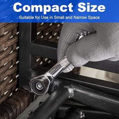 Prostormer Stubby Ratcheting Combination Wrench Set, 10-Piece 5/16" to 3/4" SAE Chrome Vanadium Steel Ratchet Wrenches with Rolling Pouch, 72-Teeth, 12-Point Box End - Image 5