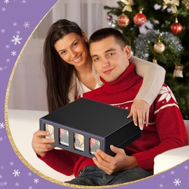 Flooyes Card Storage Box for Trading Cards with 4 Card Supporters, 3200+ MTG Deck Box with 24 Colorful Dividers, Commander Trading Card Storage Box with Viewing Windows for Magic Game Cards, Purple - Image 7