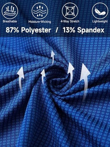 Rouen Golf Polo Shirts for Men Short Sleeve Casual Collared Quick Dry Fit Moisture Wicking Pocket Men's Polo Shirt Cobalt - Image 3
