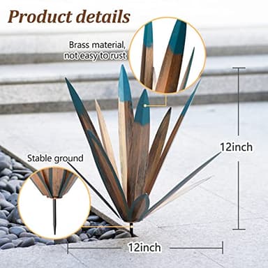VChymm 2pcs Metal Tequila Country Sculpture DIY Tequila Plant Home Decor Country Tequila Garden Ornament Indooutdoor Statuette Patio Lawn Patio Stake Decoration Gift to The Garden 12“ - Image 3