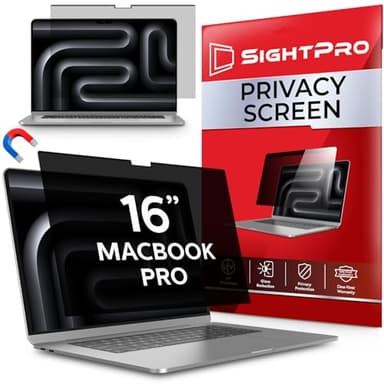 SightPro Magnetic Privacy Screen for MacBook Pro 16 Inch (2021-2024, M1, M2, M3, M4, Pro, Max) Removable Laptop Privacy Filter Shield and Protector - Image 1