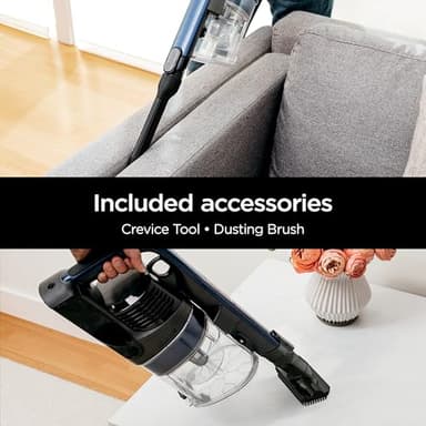Shark Cordless Vacuum Cleaner with HEPA Filter, Lightweight, Portable, Rechargeable, Powerful Pet Hair Pickup, Removable Handheld, Crevice Tool, Dusting Brush, 50-min Runtime, Blue, IZ363HT - Image 7
