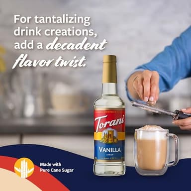 Torani Coffee Syrup, Vanilla Flavored Syrup for Drinks, Pump Included, 25.4 Fl Oz - Image 4