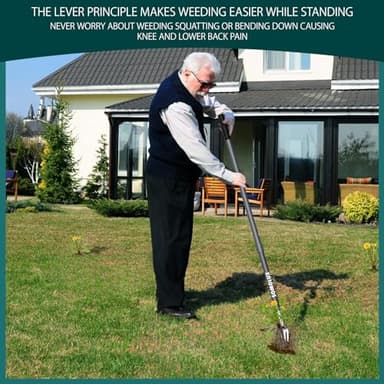SOMOLUX 52'' Weed Puller Tool Stand-up Weeder with Metal Long Handle/Stainless Steel Claw, Gardening Manual Tool Weed Gripper/Picker/Remover No Bending/Kneeling to Remove Dandelion Form Lawn Patio - Image 7
