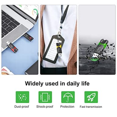KEXIN Flash Drive 64GB Thumb Drive 5 Pack 64 GB USB Flash Drive USB 2.0 Memory Stick 64G Thumb Drives Jump Drive Data Storage (64GB, 5 Mixed Colors) - Image 4