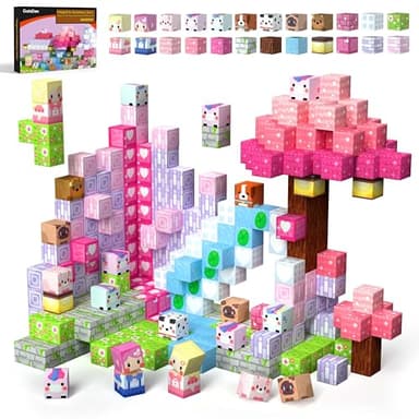 GobiDex Magnetic Blocks Kid Building Toys for 3+ Years Old Girls, STEM Sensory Gifts for Princess, Kids Magnets Build MagWonder World Game for Toddler - Image 1