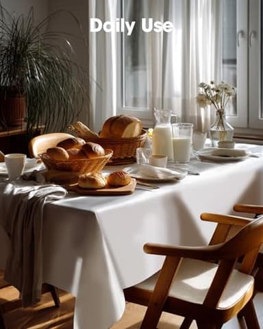 Pureegg Plastic Table Cloth Disposable 20 Pack, 54 x 108 Inch Table Cloths, Party, Picnic, Wedding, Decorative Tablecloths, Rectangle, White Plastic Cover, Leakproof & Sturdy, White - Image 9