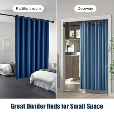 Heavy Duty Shower Curtain Rod - 42 to 72" Adjustable,3-In-1 Installation (No Drilling, Stick On Or Screw In Mount),Non-Slip Stainless Steel Tension Rod for Bathroom,Closet,Window,Doorways - Image 6