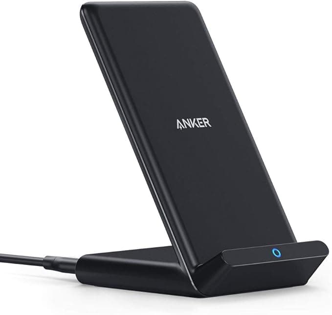Anker 313 Wireless Charger (Stand), Qi-Certified for iPhone 17/17/17 Pro/17 Pro Max/15/14/13, 10W Fast-Charging Galaxy S23 S22 S21(No AC Adapter - Image 1