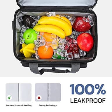 Maelstrom Lunch Box for Men,Insulated Lunch Bag Women/Men,24 Can Leakproof Soft Cooler Bag,Black - Image 4