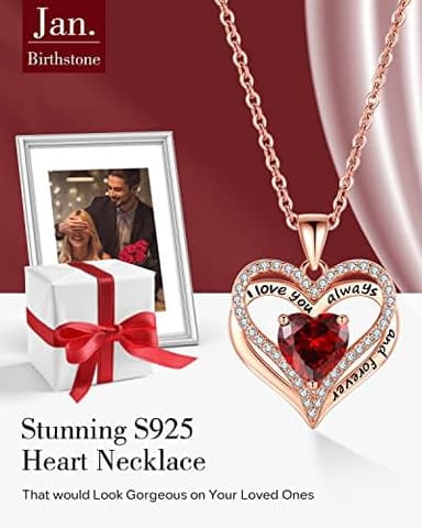 S925 Sterling Silver Necklace for Women, Wife Jewelry Rose Gold, Mom Birthday Valentines Mothers Day Gifts, Girlfriend Necklaces, Daughter Heart Jewel, Anniversary for Her - Image 4