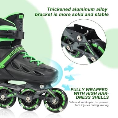 SUPER YOUNGSTER Adjustable Inline Skates for Boys Girls Ages 4-12 with Light Up Wheels, Roller Skates Blades for Youth Kids Indoor & Outdoor Beginners - Image 6