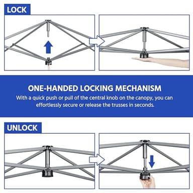 Yaheetech 10x10 1-Person Setup Pop Up Canopy Tent, Instant Portable Commercial Canopy Tent, Outdoor Gazebo with 1-Button Push, Wheeled Bag & 4 Sandbags for Home, Party & Outdoor Activities, Blue - Image 5