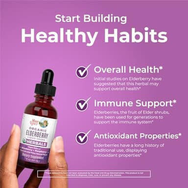 MaryRuth Organics Elderberry Syrup | USDA Organic | Sugar Free Immune Support Supplement for Adults & Kids, Ages 1 | Vegan, Non-GMO, Immune Boosters, Clean Label Project Verified | 1 Fl Oz - Image 5