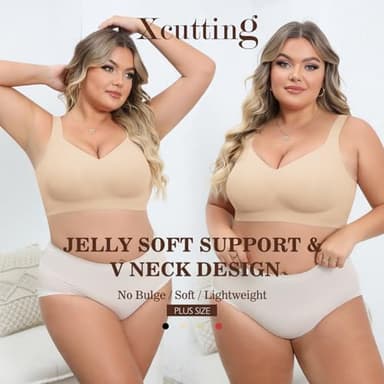 Xcutting Soft Sleep Wirefree Bras for Women Full Coverage No Underwire Wireless Comfortable Sports Bras for Sagging Breasts Padded (Nude,X-Large) - Image 8