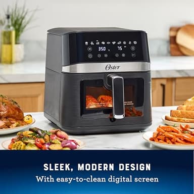 Oster 6 Quart Digital Air Fryer with Window, Large Capacity Airfryer for Easy Cooking - Image 4
