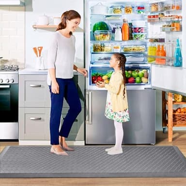 HappyTrends Anti-Fatigue Floor Mat - 4/5 Inch Thick, Waterproof Non-Slip, Heavy Duty Ergonomic Comfort Rug for Kitchen, Office, Sink, Laundry (22"x72", Gray) - Image 3