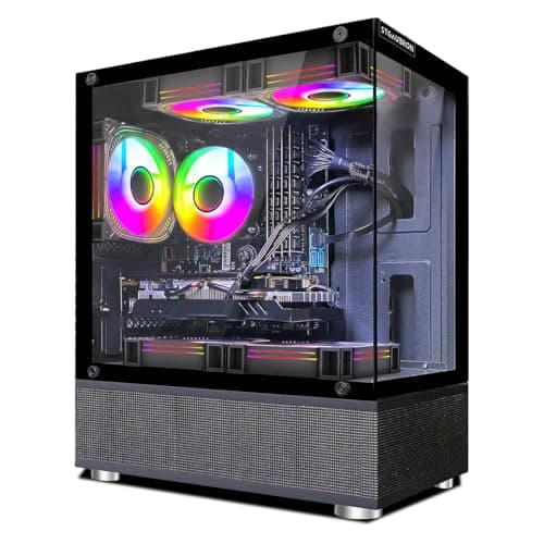 STGAubron Gaming PC Computer Desktop, Radeon RX 470 8G, Intel 10th Gen G5905 3.5GHz, 16GB DDR4 RAM, 512GB SSD, 600M WiFi, BT 5.0, RGB Fan x5, Windows 11 Home - Image 1