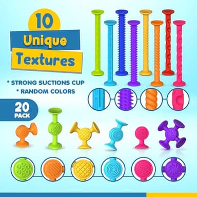 Bath Toys Suction Sensory Toys: 20 Pcs Silicone Suction Cup Toys - Bath Toys No Hole - Sensory Toys for Baby Toddlers - Image 2