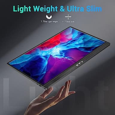 KYY Portable Monitor 15.6'' FHD 1080P USB C HDMI Gaming Monitor Ultra-Slim IPS Display w/Smart Cover & Speakers, Plug&Play, External Monitor for Laptop PC Phone Mac Xbox PS4 - Image 9