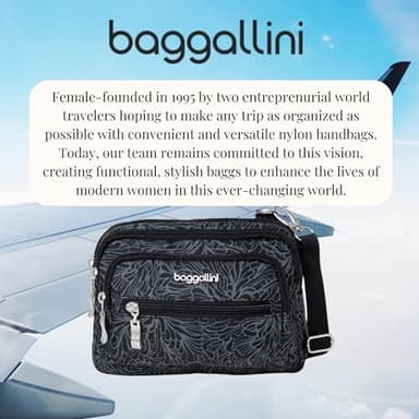 Baggallini womens Triple Zip Bagg cross body handbags, Midnight Blossom, One Size US - Image 6