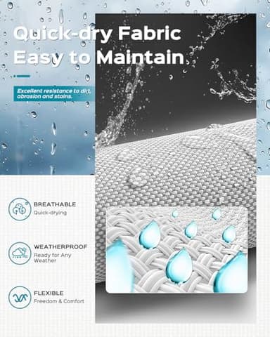 Aluminum Chaise Lounge Ourdoor - Foldable & Assemble Free Outdoor Lounge Chair with 5 Adjustable Backrest, Patio Lounge Chair for Outside Poolside Beach Pool, Grey - Image 6