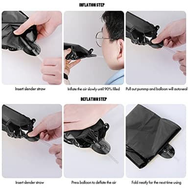 CANREVEL Happy Birthday Banner 13pcs 16 Inch Mylar Foil Letters Sign Balloons Birthday Party Decorations for Kids and Adults - 3D Black Red - Image 3