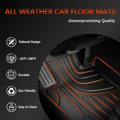 AOMSAZTO Floor Mats for BMW X1 2016-2022 & BMW X2 (F39) 2018-2023 2024 All Weather Floor Mats, 1st & 2nd Row Full Set Rubber Floor Liners, Anti Skid Car Mats, Black - Image 2
