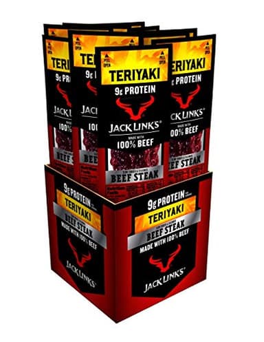 Jack Link's Beef Steak, Teriyaki - Protein Snacks, Meat Snack with 9g of Protein, Made with 100% Beef, Individually Wrapped Bulk Snack Pack, Keto Friendly - 1 Oz. (12 Count) - Image 1