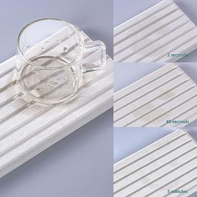 NiuYichee 2 PCS Water Absorbent Diatomite Coasters (12.2" x 4"), Grooved Design, Water Absorbing Stone Used for Hand Soaps & Plants & toiletries in The Modern Home - Image 7