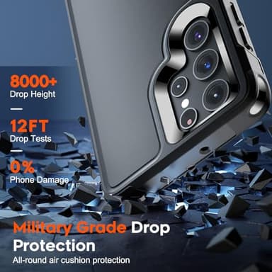 zapica Designed for Samsung Galaxy S22 Ultra Case, [Military Drop Protection] [Dual Layer Structure Design] Heavy Duty Shockproof Non-Slip Phone Cover for Galaxy S22 Ultra, Black - Image 4