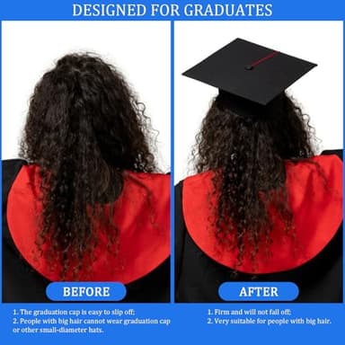Graduation Cap Headband Insert, Grad Caps Headband Insert, Adjustable, Secures Cap and Keeps Hairstyle, Upgraded Interior Design, Simple and Practical Anti-Fall Hairband for Graduation (1 Pack, M) - Image 3