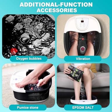 ECARBME Foot Spa Bath Massager with Heat [2025 Upgraded], Jets, Vibration, Adjustable Temp, Bubbles, Epsom Salt, Foot Soaking Tub with 22 Massage Rollers, Pedicure Foot Spa for Relaxation, Black - Image 4