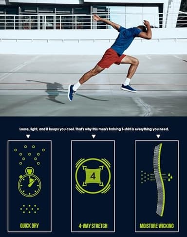 Kinglaman Mesh Workout Shirts for Men Dry Fit Gym Shirts Quick Dry Athletic Short Sleeve Sports T-Shirt Moisture Wicking 1 Black 1 Gray 1 White 1 Blue 1 Green X-Large - Image 3