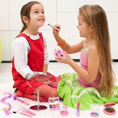 Heaning Kids Washable Makeup Girl Toys - Real Makeup Kit Kid Make up Set for Toddlers Children Princess Dress Up Christmas Birthday Gifts Toys for 3 4 5 6 7 8 9 10 11 12 Year Old Girls - Image 7