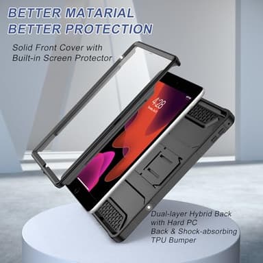 Soke Case for iPad 6th/5th Generation 9.7 Inch 2018/2017,with Built-in Screen Protector and Kickstand, Rugged Full-Body Heavy Duty Protective Cover for Apple iPad Air 2 /Pro 9.7 - Black - Image 3