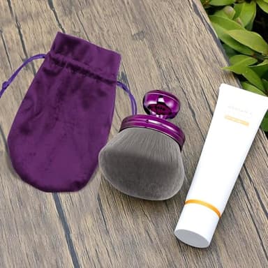 Blend & Blur Extra Large Body Makeup Brush for Self Tanner,Leg Makeup & Bronzer Self Tan Applicator, 3.2inch Wide Round Head Kabuki Brush For Application with Drawstring Bag (Purple) - Image 7