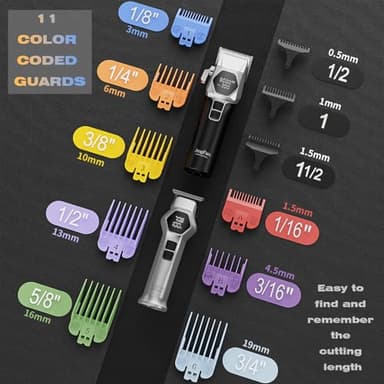 ANGFAN Professional Hair Clippers for Men - 8000RPM Brushless Motor & 440C Steel Blades, Barber-Grade Cordless Clippers & Trimmer Set for Fade Designs, Hair Cutting Tools for Professional Barbers - Image 4