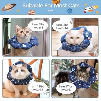 ComSaf Cat Cone Collar Soft, Protective Adjustable Cat Cones to Stop Licking After Surgery, Comfortable Lightweight Elizabethan Collar for Kitten Prevent from Licking Wounds, Not Block Vision - Image 6