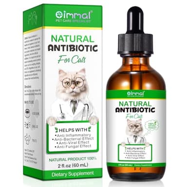 Antibiotics for Cats, Natural Antibiotic Pet Supplements Supports Immune & Cats Allergy Relief, Cat Multivitamin UTI Drops for All Ages & Breeds of Cat, Chicken Flavour - 2 Fl Oz / 1 Pack - Image 1