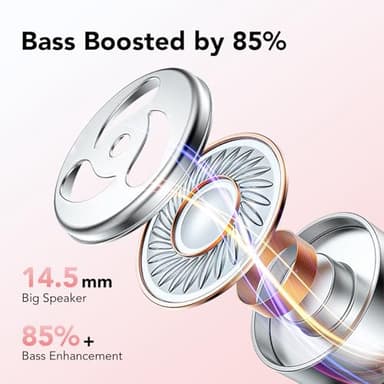 Ear buds Wireless Earbuds Bluetooth 5.3 Headphones 60hrs Playtime with Digital Display Sports Wireless Headphones with Earhook Deep Bass IPX7 Waterproof Over-Ear Earbuds for Android iOS Workout Rose - Image 4